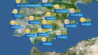 Temperatura w Hiszpanii w piątek