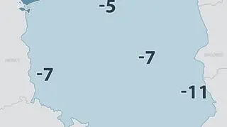Temperatura w nocy z poniedziałku na wtorek