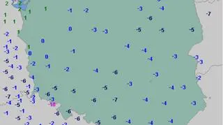 Temperatura w Polsce 2 grudnia o godzinie 6 (wetteronline