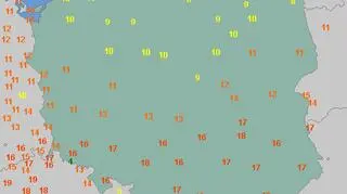 Temperatura w Polsce 2 maja o godzinie 13.30 (wetteronline.de)