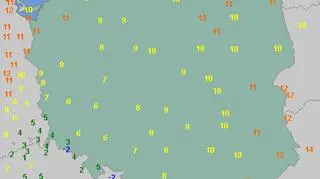 Temperatura w Polsce w dniu 15 maja o godzinie 11 (wetteronline