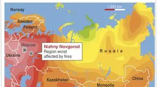 Temperatura w Rosji w sierpniu 2010 roku