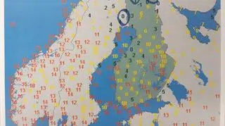 Temperatura w Skandynawii w sobotę rano