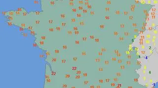 Temperatura we Francji w sobotę o godzinie 16