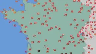Temperatura we Francji (wtorek 13.06.)