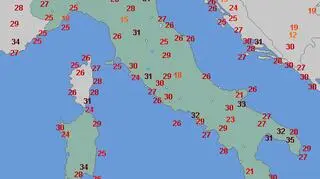 Temperatura we Włoszech w niedzielę (wetteronline.de)