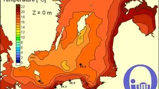 Temperatura wody w Bałtyku/Pracownia Dynamiki Morza, Instytut Oceanografii, UG