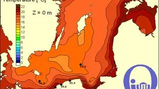 Temperatura wody w Bałtyku/Pracownia Dynamiki Morza, Instytut Oceanografii, UG