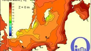 Temperatura wody w Bałtyku/Pracownia Dynamiki Morza, Instytut Oceanografii, UG
