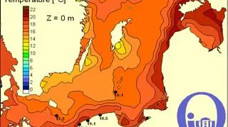 Temperatura wody w Bałtyku/Pracownia Dynamiki Morza, Instytut Oceanografii, UG