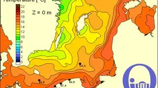 Temperatura wody w Bałtyku/Pracownia Dynamiki Morza, Instytut Oceanografii, UG