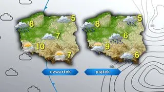 Temperatury prognozowane na czwartek i piątek