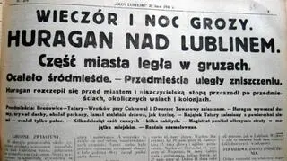 Trąba powietrzna w Lublinie 20 lipca 1931 r. Artykuł w "Kurierze Lubelskim"