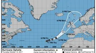 Trasa huraganu Ophelia