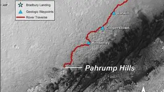 Trasa jaką pokonał łazik Curiosity 