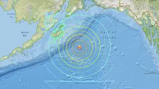 Trzęsienie u wybrzeży Alaski (USGS)