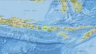 Trzęsienie ziemi na wyspie Lombok (USGS)