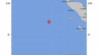 Trzesięnie ziemi w Indonezji - USGS