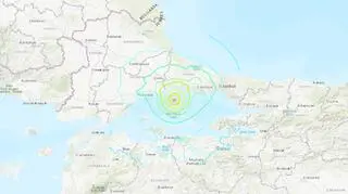 Trzęsienie ziemi w okolicach Stambułu (USGS)