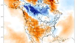 Trzydniowa prognoza odchylenia temperatury od średniej wieloletniej (climatereanalyzer