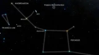 Tu leży kappa Andromedae (NASA's Goddard Space Flight Center/DSS)