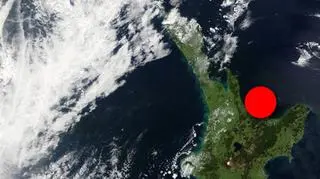 Tu miał miejsce wypadek (NASA, TVN Meteo)