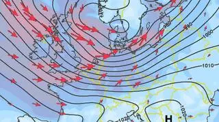 Układ baryczny nad Europą w środę 4 stycznia (Niederschlagsradar.de)