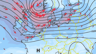 Układ baryczny, prognoza na niedzielę (niedershlagsradar.de)