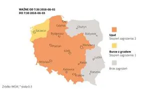 Upały i burze w Polsce (Adam Ziemienowicz/PAP/IMGW)