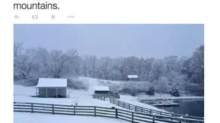W Paśmie Błękitnym w Appalachach spadło ponad 7,5 cm śniegu (Twitter)