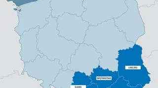 W tych województwach będzie padać najmocniej
