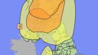 Warunki pogodowe we wtorek w Wielkiej Brytanii (Met Office)