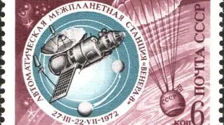 Wenera 8, bliźniaczka sondy Kosmos 482 na znaczku pocztowym