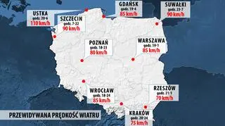Wiatr osiągnie prędkość 110 km/h