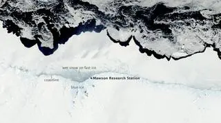 Widok na Mawson Coast z 16 grudnia (NASA)