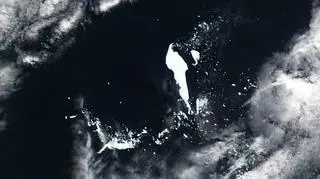 Widok satelitarny na B-15J z 2 grudnia 2011 roku (NASA)