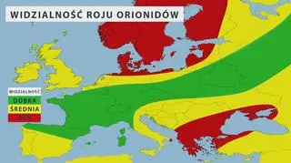 Widzialność Orionidów w nocy z soboty na niedzielę (tvnmeteo