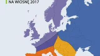 Wiosna 2017 w Europie (mapa: TVN24, źródło danych: Accuweather)