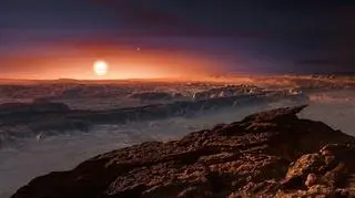 Wizja artystyczna krajobrazu planety Proxima b