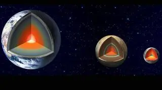 Wizja artystyczna wnętrz Ziemi, Marsa i Księżyca (NASA)