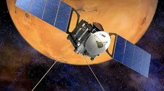 Wizualizacja orbitera Mars Express krążącego wokół Marsa (NASA/ESA/D. Ducros)