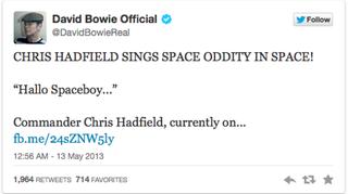 Wpis z Twittera Davida Bowie