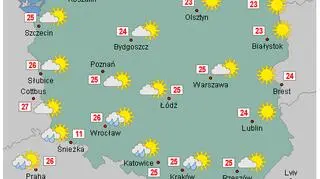 Wstępna prognoza na piątek 19 lipca (wetteronline