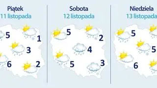 Wstępna prognoza pogody na długi weekend 11 - 13 listopada