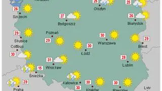 Wstępna prognoza pogody na poniedziałek 22 lipca (wetteronline