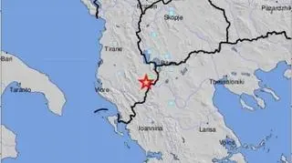 Wstrząs sejsmiczny w Albanii (USGS)