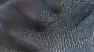 Wydmy u stóp marsjańskiego krateru (MODIS/NASA)