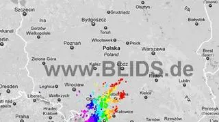 Wyładowania atmosferyczne między godz. 11:15 a 13:15 / blids.de