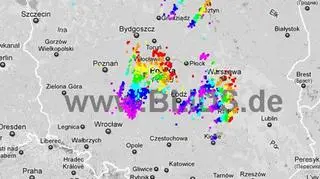 Wyładowania atmosferyczne między godz. 6:30 a 8:30 / blids.de