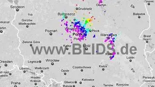 Wyładowania atmosferyczne między godz. 8 a 10 / blids.de